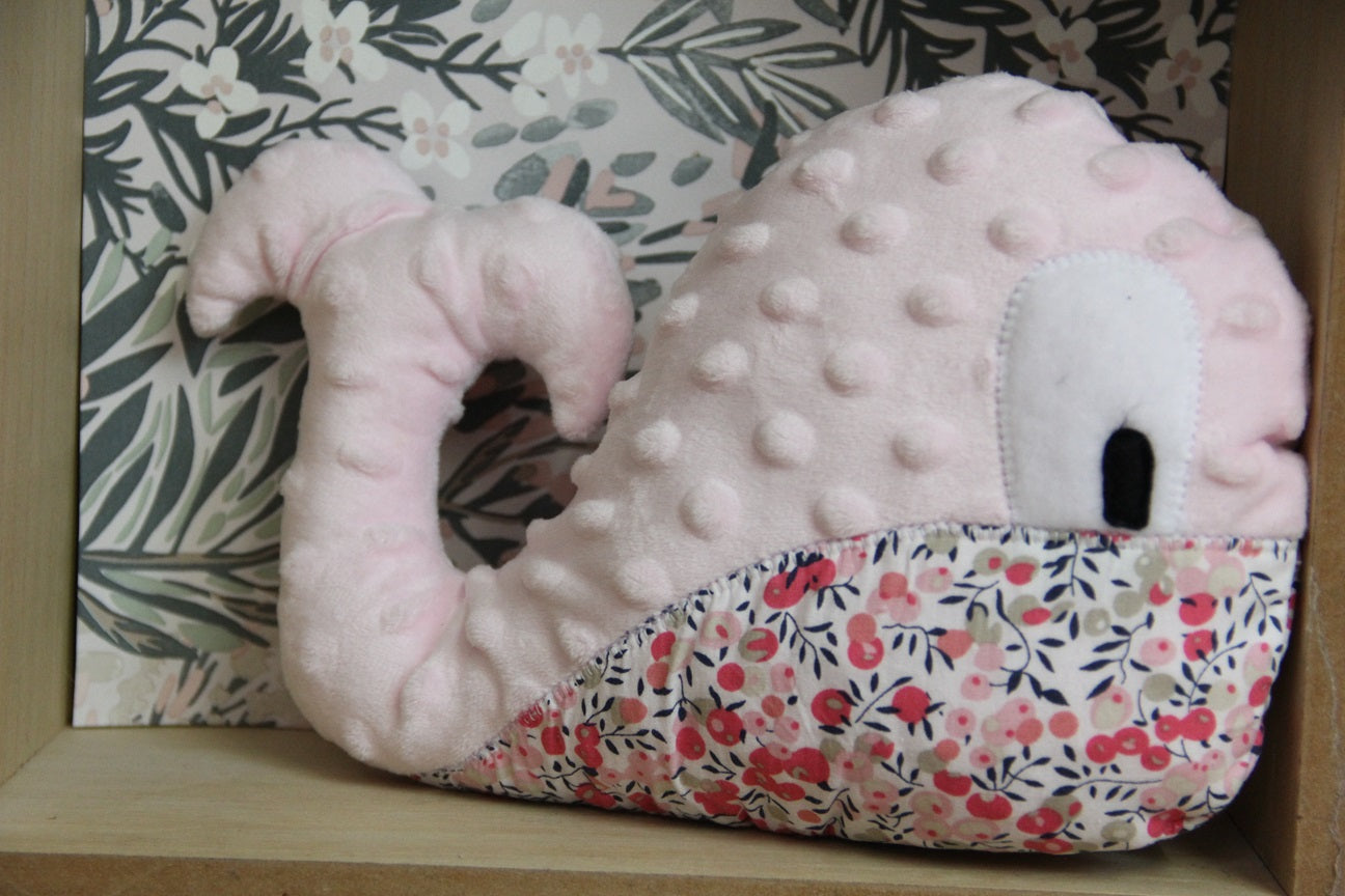 Whale Doudou - Light Pink/Liberty