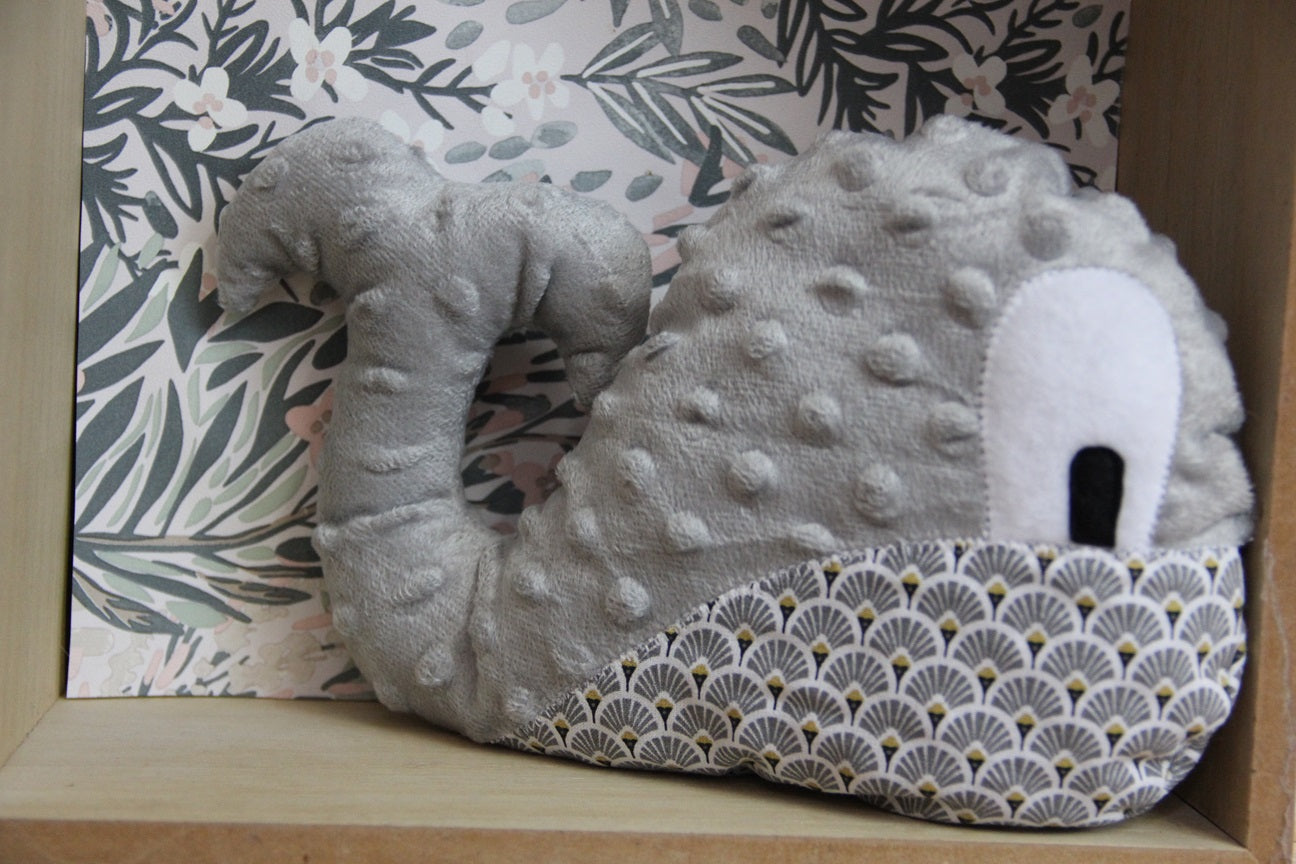 Doudou Baleine - Gris/Eventail gris