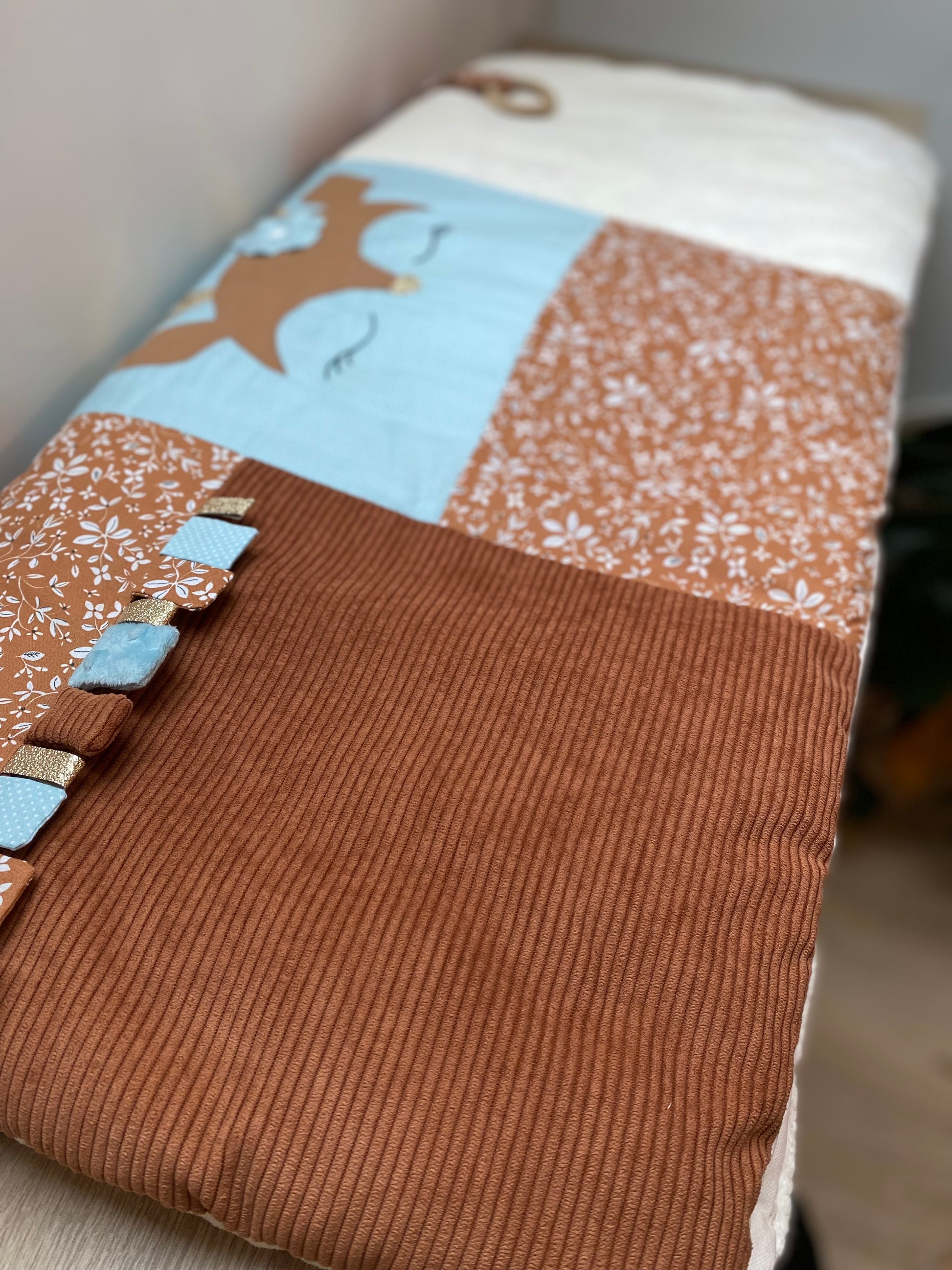 Tapis d'éveil 2 - Collection Fleurs d'Automnes - Fabrication artisanale vue bas