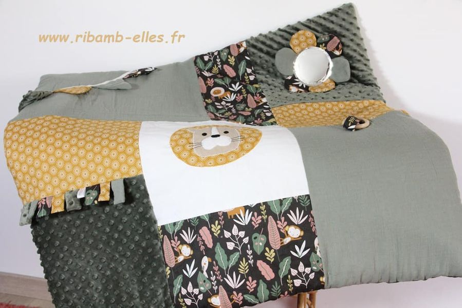 Tapis d'éveil - Collection Jungle - Kaki - Fabrication artisanale