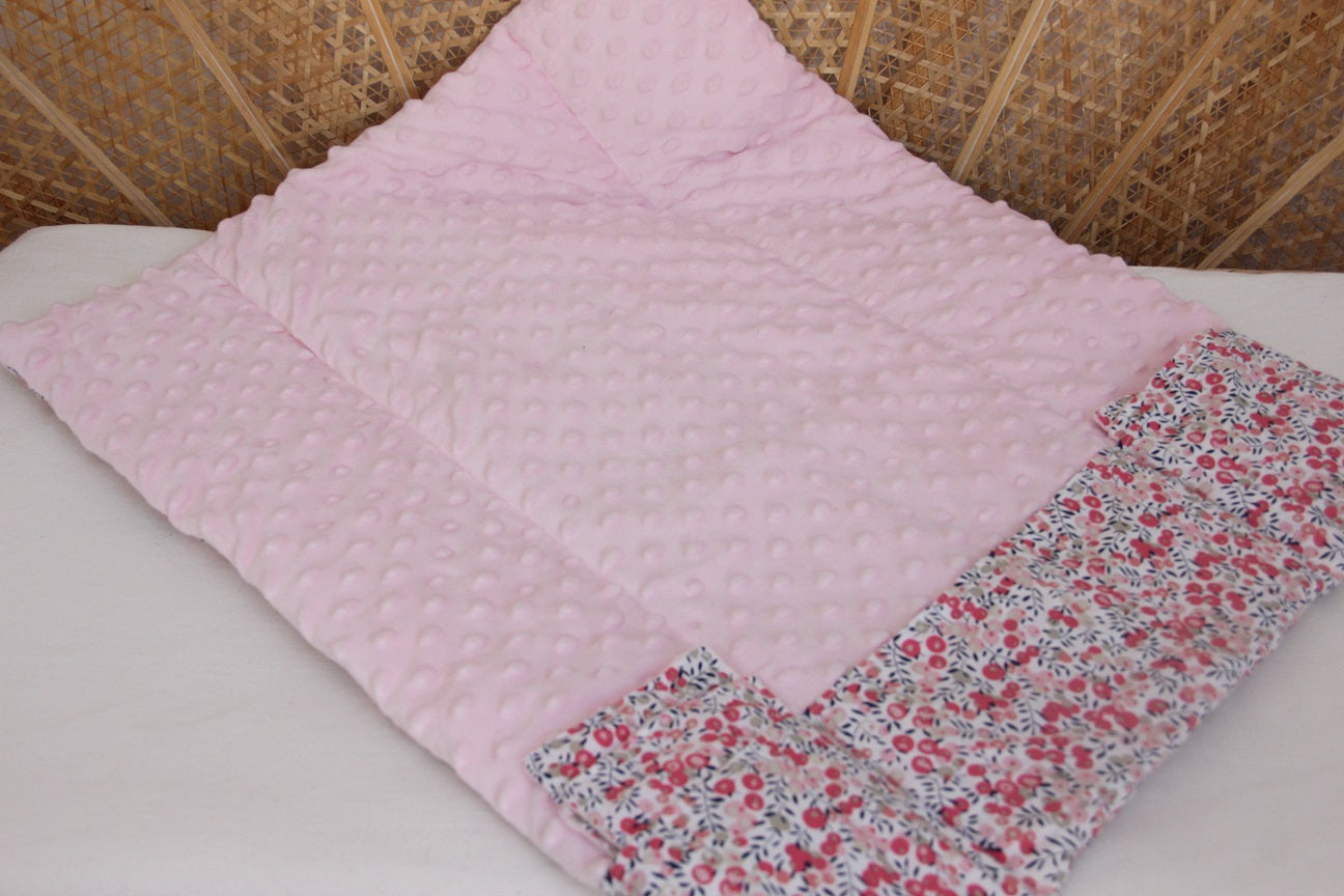 Tapis nomade - Rose/Liberty - Fabrication artisanale vue dépliée