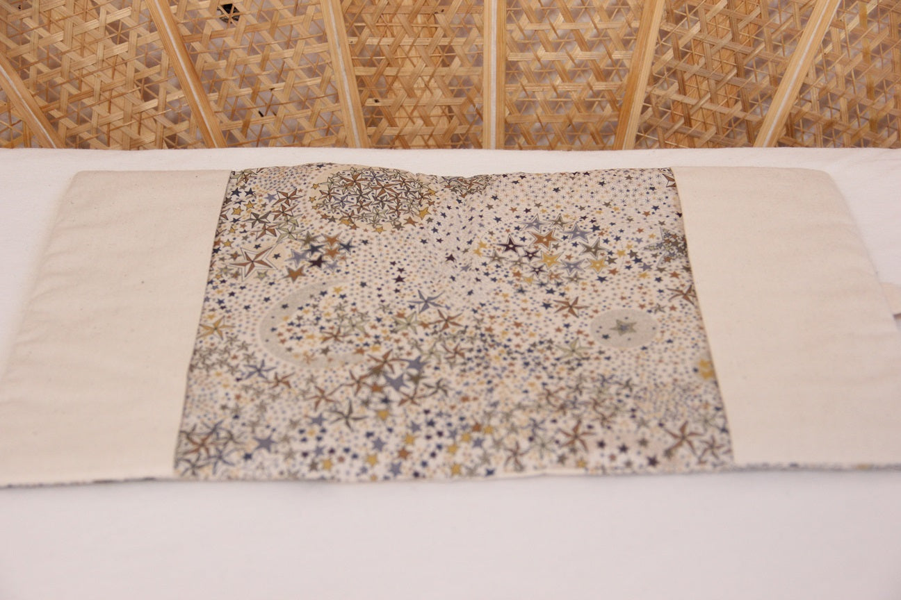 protège carnet de santé bébé fait main thème coquillage tons taupe liberty vue intérieur