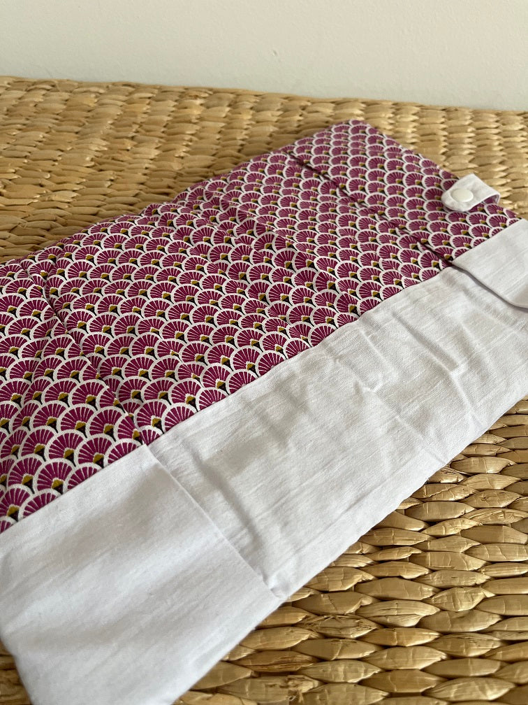 protège carnet de santé bébé fait main thème hiboux tons rose blanc vue ouvert